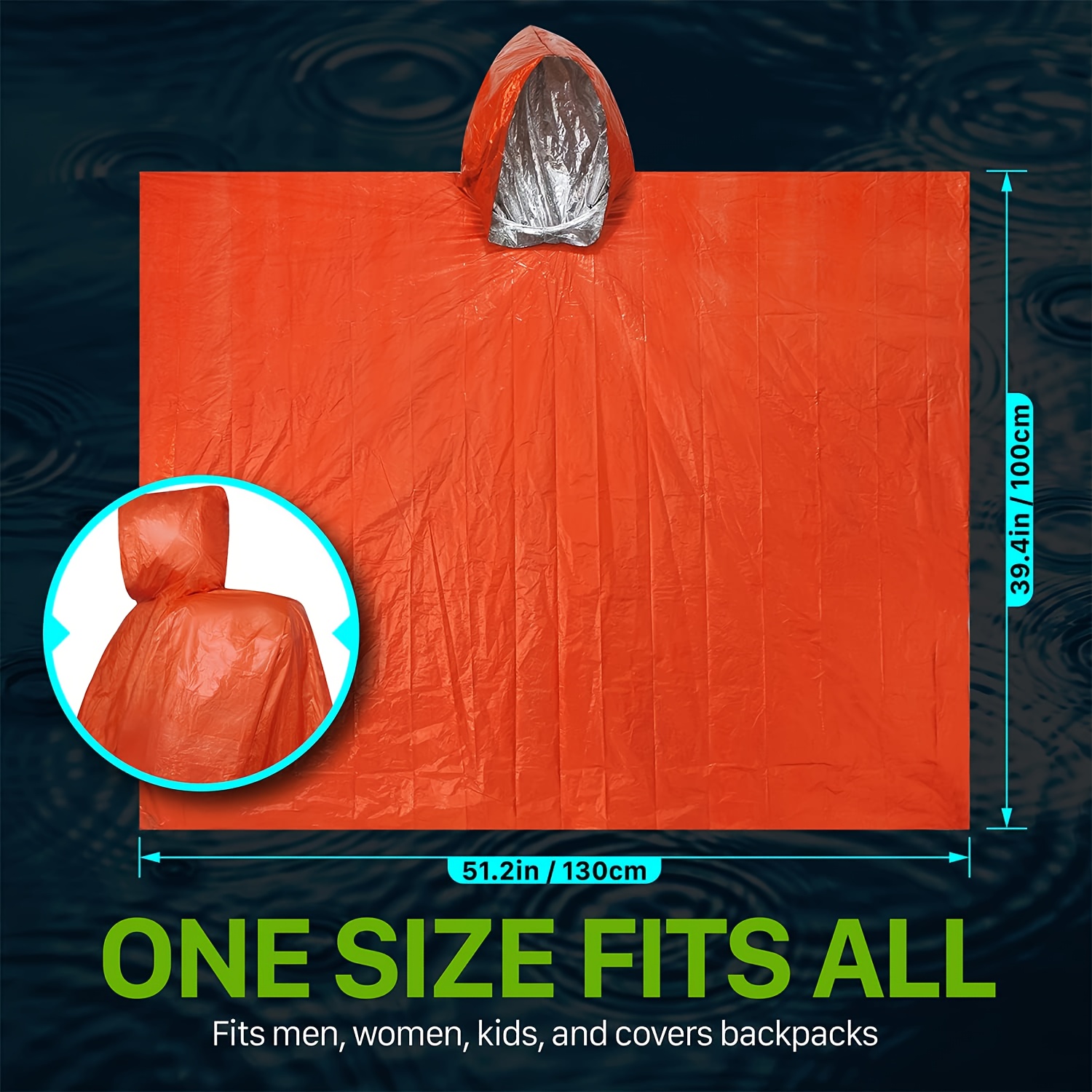 9Pcs Emergency Survival Kit, T - Emergency Poncho Rain ulasan dan harga